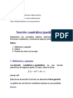 Función Cuadrática (Parábola) : 1. Definición y Ejemplo