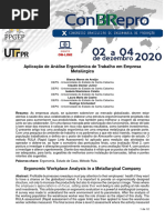 Aplicação de Análise Ergonômica de Trabalho em Empresa Metalúrgica