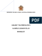 Grade 7 Mathematics Sample Lesson Plan Booklet: Ministry of Education, Youth & Information