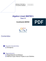 Algebra Lineal (MAT061) : Clase 19