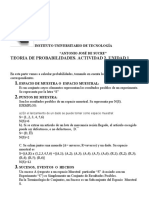 Teoria de Probabilidades. Actividad 2. Unidad 1: Instituto Universitario de Tecnología "Antonio José de Sucre"