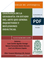 Enseñanza de La Geografía: Un Estado Del Arte Que Genera Inquietudes Y Reflexiones Didácticas