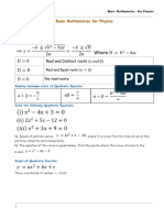 Quadratic Equation: Basic Mathematics For Physics