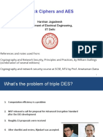 Block Ciphers and AES: Harshan Jagadeesh Department of Electrical Engineering, IIT Delhi