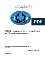 THEME: L'approche Par Les Compétences de L'écologie Des Populations