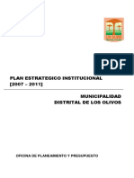 Plan Estrategico Institucional (2007 - 2011) Municipalidad Distrital de Los Olivos