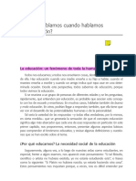 ¿Dé Qué Hablamos Cuando Hablamos de Educación?