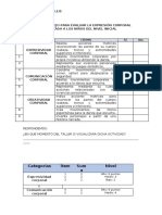 Lista de Cotejo para Evaluar La Expresión Corporal Aplicada A Los Niños Del Nivel Inicial Niño: #Categorías Ítems Sí No Expresividad Corporal