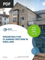 Priorities For Planning Reform in England: Rtpi Policy Paper