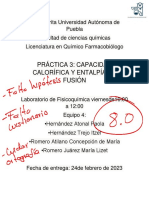 Práctica 3: Capacidad Calorífica Y Entalpía de Fusión