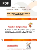 Psicoterapia Conductual Cognitiva I: Evaluación Y Diagnóstico en La Práctica Clínica