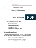 Types of Present Tense: Power Mechanics Department