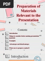 Preparation of Materials Relevent To Presesentations - Group Presenation