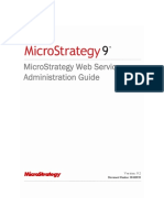 Microstrategy Web Services Administration Guide: Document Number: 09430920