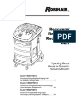 Recovery/ Recycling/ Recharging Unit: Operating Manual Manual de Operación Manuel D'utilisation