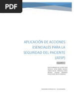 Aplicación de Acciones Esenciales para La Seguridad Del Paciente