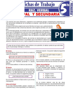 Idea Principal y Secundaria para Quinto Grado de Primaria