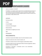 Ventilador Casero: Procedimientos