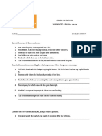 Grade: Vii English WORKSHEET - Relative Clause: Correct The Errors in These Sentences