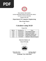 Calculator Using MAD: Department of Computer Engineering