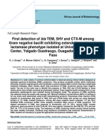 First Detection of Bla TEM, SHV and CTX-M Among