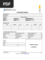 Risk Assessment Worksheet: AS/NZS 4801 OHSAS 18001 OHS20309 SAI Global