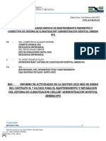 Informe de Actividades Servicio de Mantenimiento Preventivo Y Correctivo de Sistema de Climatizacion" Administracion Hospital Obrero Nº3