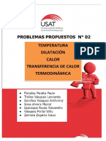 Problemas Propuestos 02 Temperatura, Diltación, Calor, Transferencia de Calor, Termodinámica 2022-I