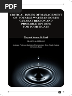 Critical Issues of Management of Potable Water in North Gujarat Region and Probable Options For To Mitigate