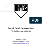 Tournament Rule Book Fall Ball 2011