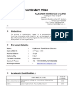 Curriculum Vitae: Rajkumar Ramkishan Sharma