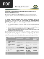 Official Communication Lines For The Commercial & Tax Division of The High Court