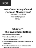 Investment Analysis and Portfolio Management: DRPR Ramakrishnan Dean and Professor Vistas