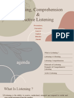 Listening, Comprehension & Active Listening: Presenters, Narendra Sourav Sanket Bibisha Janani