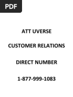 Att Uverse Customer Relations 877-999-1083