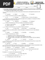 Prelim Examination: College of Education