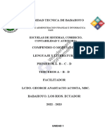 Universidad Tecnica de Babahoyo: Escuelas de Sistemas, Comercio, Contabilidad Y Auditoria