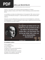 El Analfabeto Político Por Bertolt Brecht