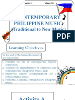 Contemporary Philippine Music: (Traditional To New Music)