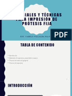 Materiales y Técnicas para Impresión de Prótesis Fija