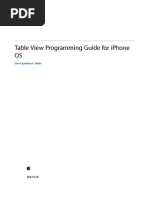 Table View Programming Guide For Iphone Os: User Experience: Tables