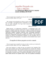 Evangelho Pregado em Todo o Mundo: (De Acordo Com o Preterismo Mateus 24.14 É o Mesmo Assunto de Mateus 28.19-20?