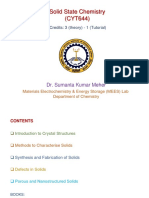 Solid State Chemistry (CYT644) : Dr. Sumanta Kumar Meher