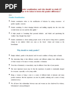 What Is Gender Sensitization and Why Should We Study It? Suggest Steps To Be Taken To Lessen The Gender Difference?