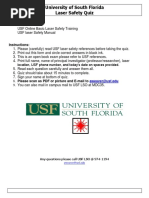 University of South Florida Laser Safety Quiz: References