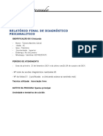 RELATÓRIO FINAL PSICOLÓGICO - Psicanalitico 