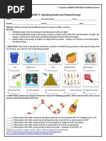 G8-W3 WS1 Classifying Kinetic and Potential Energy