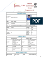 Online Gramin Dak Sevak Engagement: Personal Details