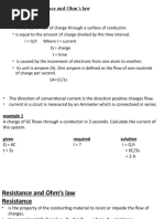 Current, Resistance and Ohm's Law Current