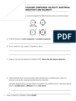 Ionic Vs Covalent Compounds - Volatility, Conductivity and Solubility - Worksheet